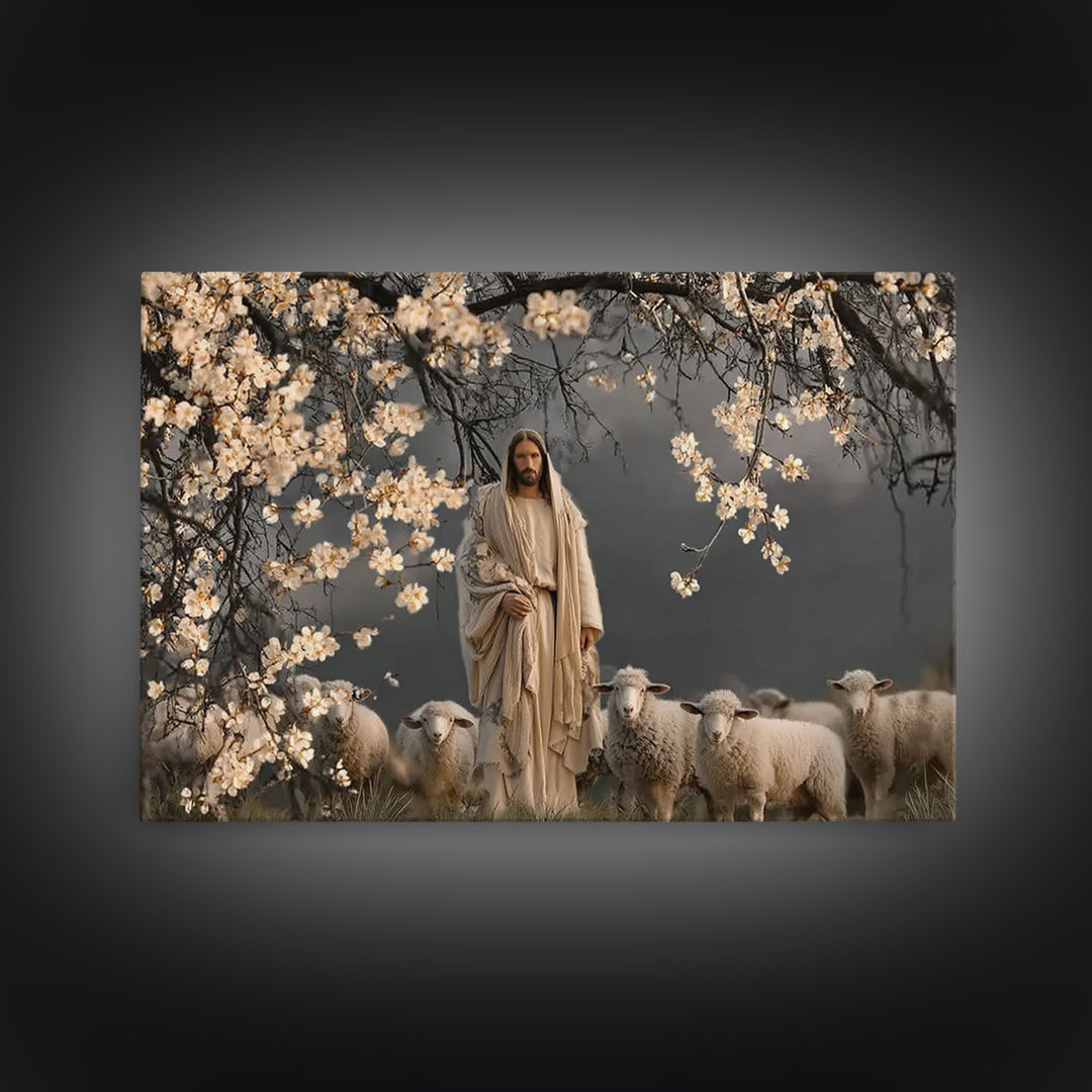 Heavenly Orchard – Framed Canvas Print – Christian Art Canvas – Christian Wall Art – Jesus Painting – Large Christian Art – Christian Chris