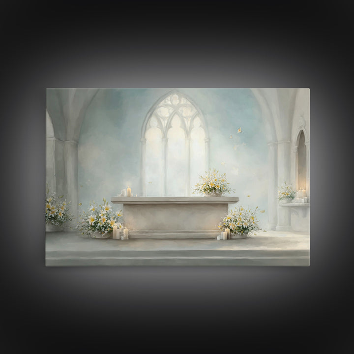Sanctuary Of Light – Framed Canvas Print – Christian Wall Art – Christian Art Canvas – Jesus Painting – Christian Decor – Christmas Art