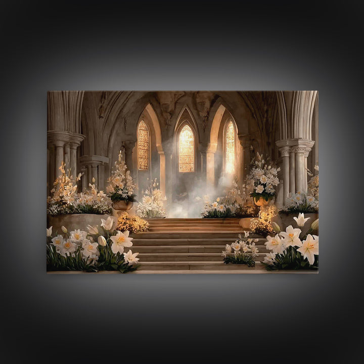 Temple Blossoms – Framed Canvas Print – Christian Christmas Art – Christian Wall Art – Christian Art Canvas – Jesus Painting – Christian De