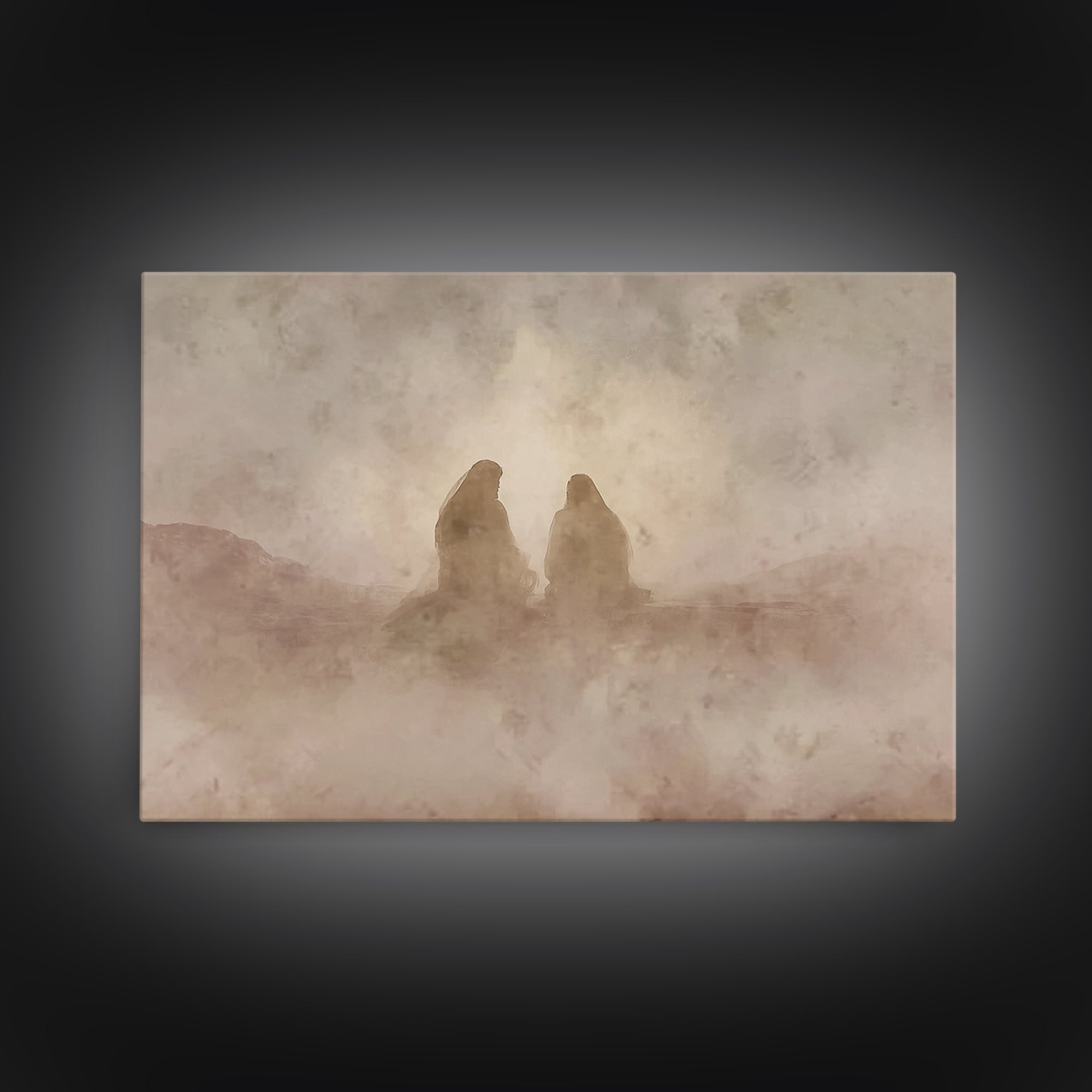 Sacred Companions – Framed Canvas Print – Christian Art Canvas – Christian Wall Art – Christian Painting – Minimalist Christian Art – Chris
