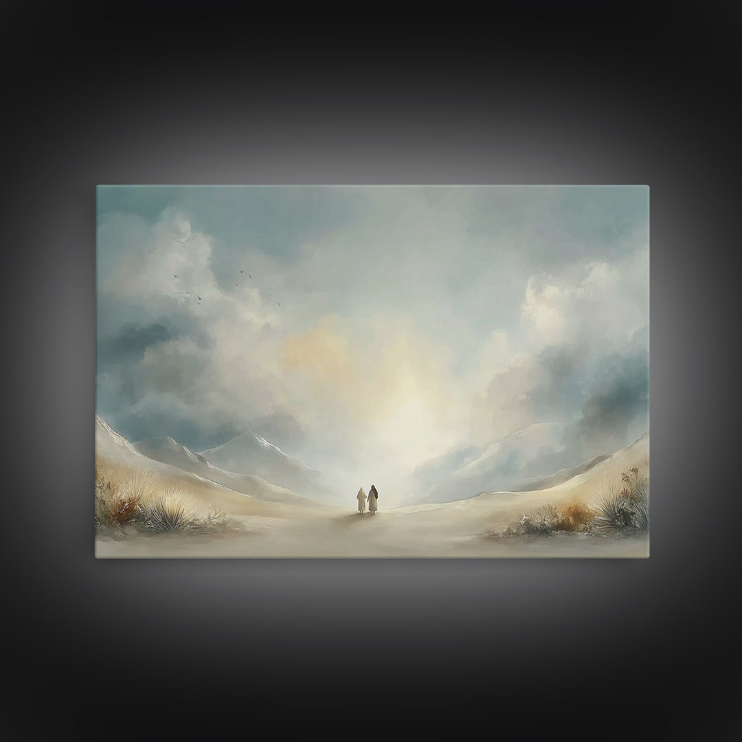 Desert Dawn – Framed Canvas Print – Christian Wall Art – Christian Art Canvas – Subtle Christian Art – Christian Painting – Christian Decor