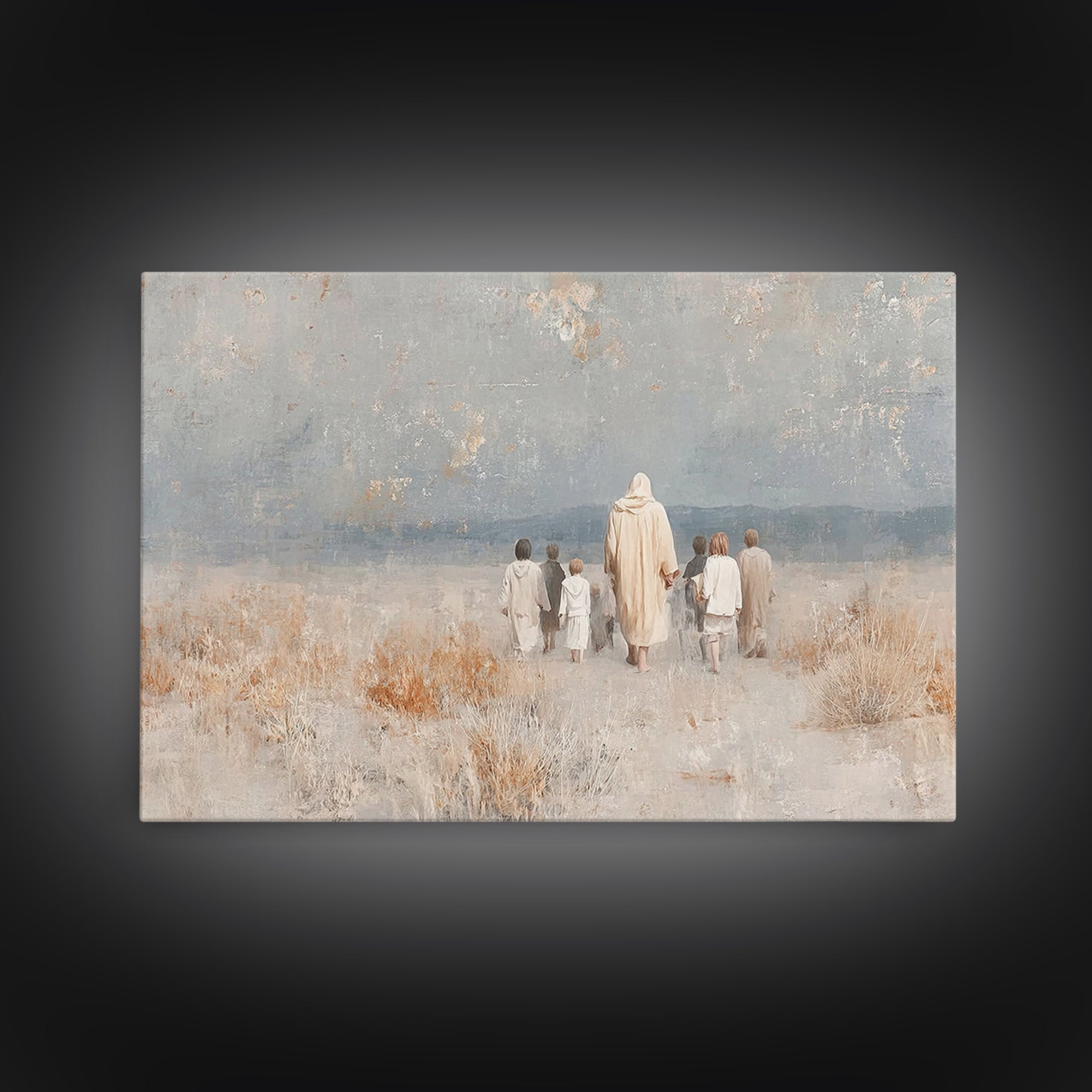 Guiding Shepherd – Framed Canvas Print – Christian Wall Art – Jesus Painting – Christian Art Canvas – Christian Decor – Christian Gift
