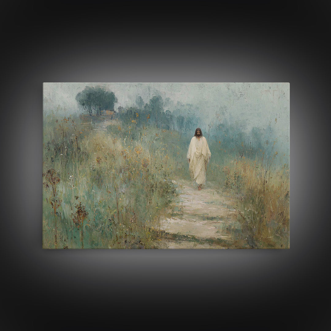 Fields Of Promise | Framed Canvas Print | Christian Art Canvas | Jesus Painting | Christian Wall Art | Subtle Christian Art