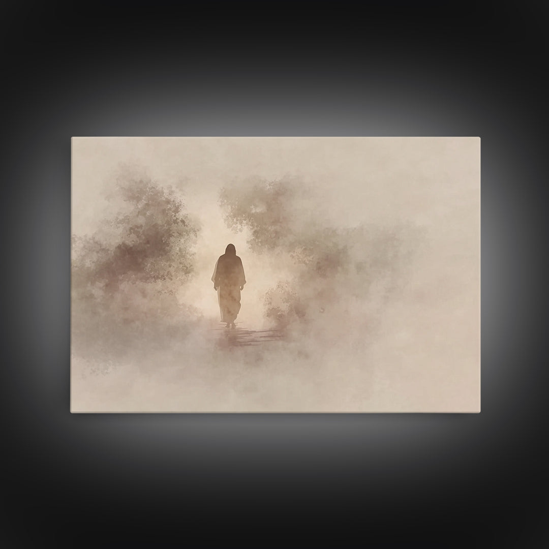 Silent Redeemer, Framed Canvas Print, Christian Art Canvas, Christian Wall Art, Jesus Painting, Minimalist Christian Art