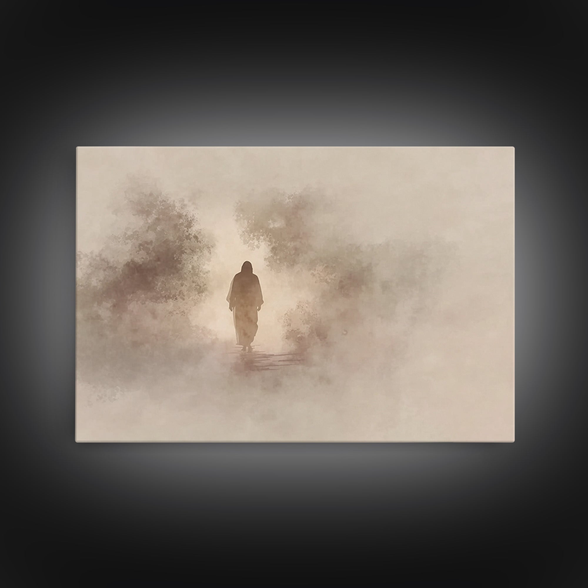 Silent Redeemer, Framed Canvas Print, Christian Art Canvas, Christian Wall Art, Jesus Painting, Minimalist Christian Art