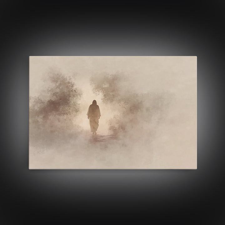 Silent Redeemer, Framed Canvas Print, Christian Art Canvas, Christian Wall Art, Jesus Painting, Minimalist Christian Art