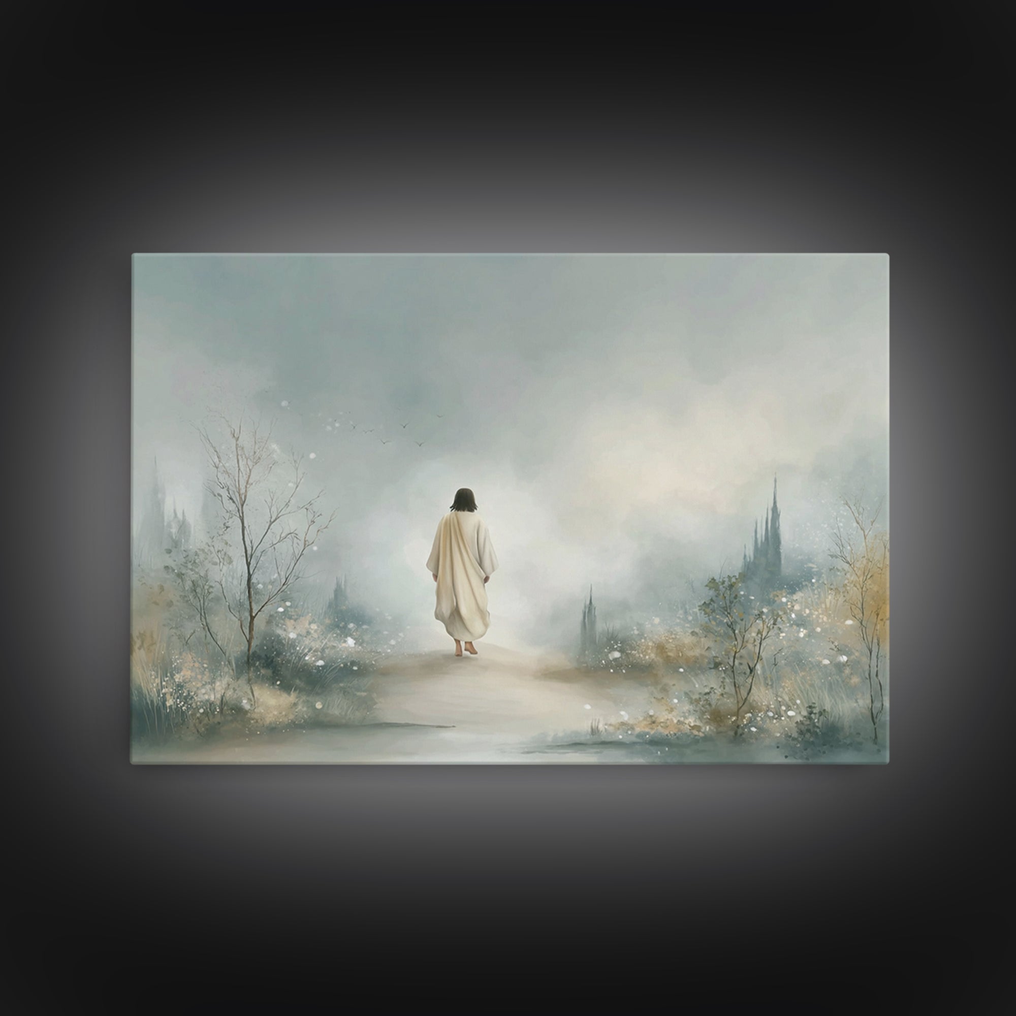 Kingdom Journey – Framed Canvas Print – Christian Art Canvas – Jesus Painting – Christian Wall Art – Christian Christmas Art