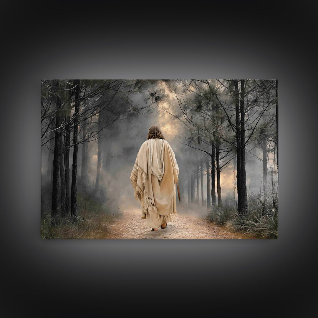 Shepherd’s Path, Framed Canvas Print, Christian Wall Art, Christian Art Canvas, Jesus Painting, Large Christian Art
