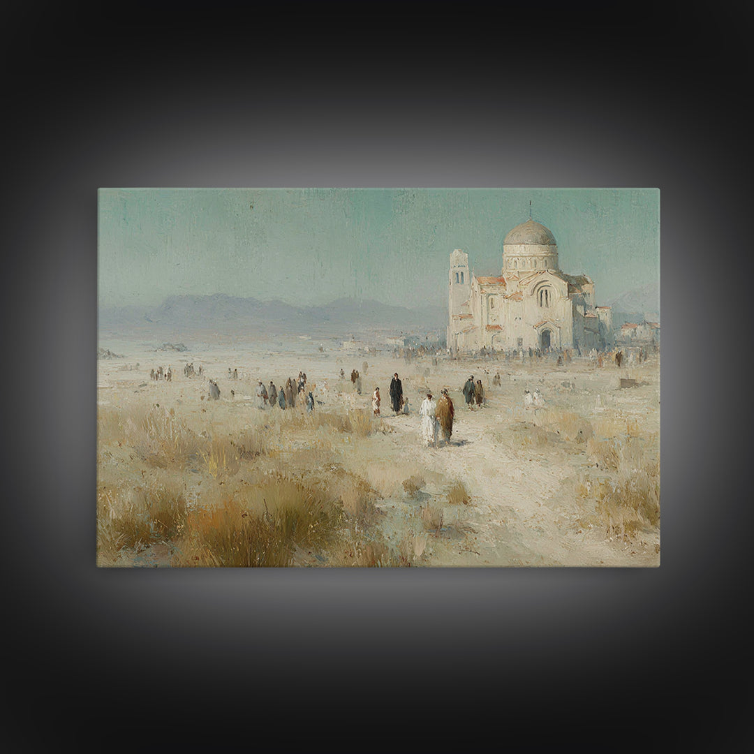 Pilgrims Of Faith – Framed Canvas Print – Christian Art Canvas – Christian Painting – Christian Wall Art – Vintage Christian Art – Christia