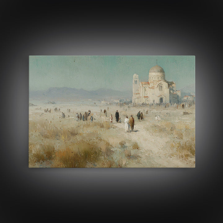 Pilgrims Of Faith – Framed Canvas Print – Christian Art Canvas – Christian Painting – Christian Wall Art – Vintage Christian Art – Christia