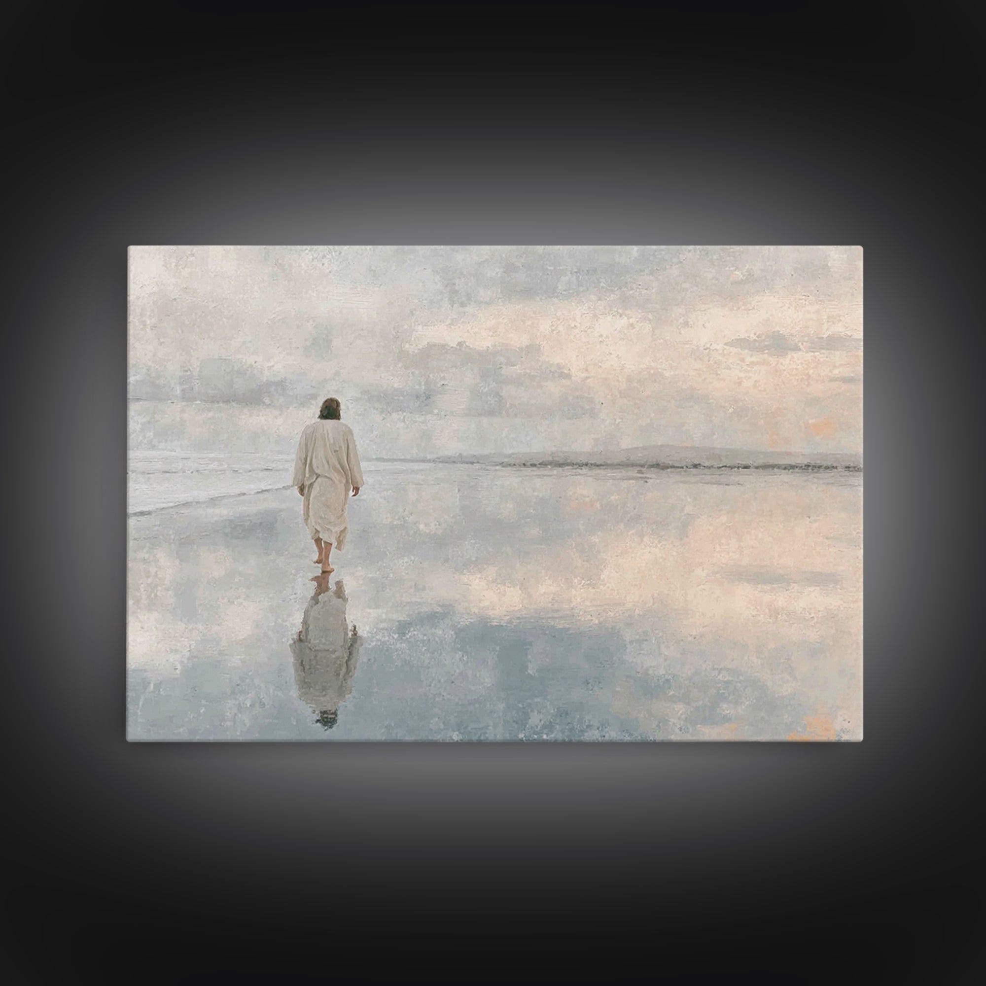 Still Waters Faith – Framed Canvas Print – Christian Wall Art – Christian Art Canvas – Jesus Painting – Moody Christian Art – Christian Dec
