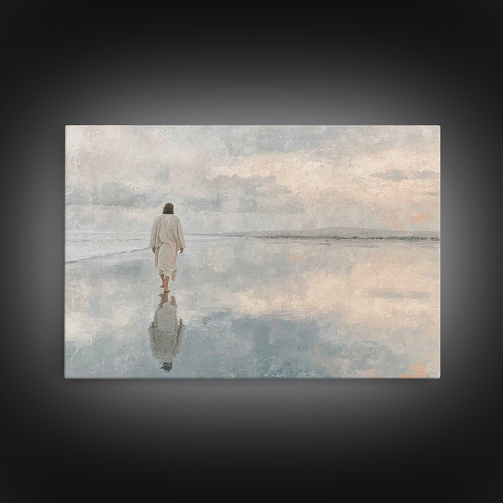 Still Waters Faith – Framed Canvas Print – Christian Wall Art – Christian Art Canvas – Jesus Painting – Moody Christian Art – Christian Dec