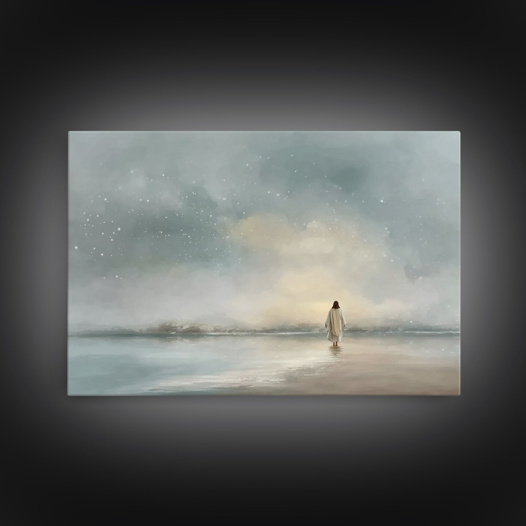 Celestial Grace | Framed Canvas Print | Christian Art Work | Jesus Painting | Christian Art Canvas | Christian Gift Ideas | Modern Christia