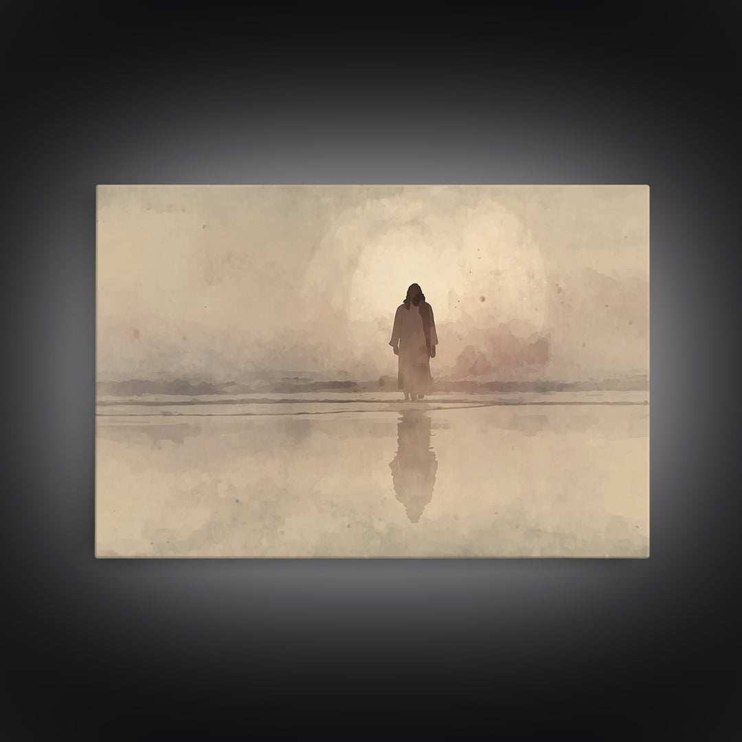 Morning Glory Walk – Framed Canvas Print – Jesus Painting – Christian Art Canvas – Christian Wall Art – Christian Gift – Abstract Christian