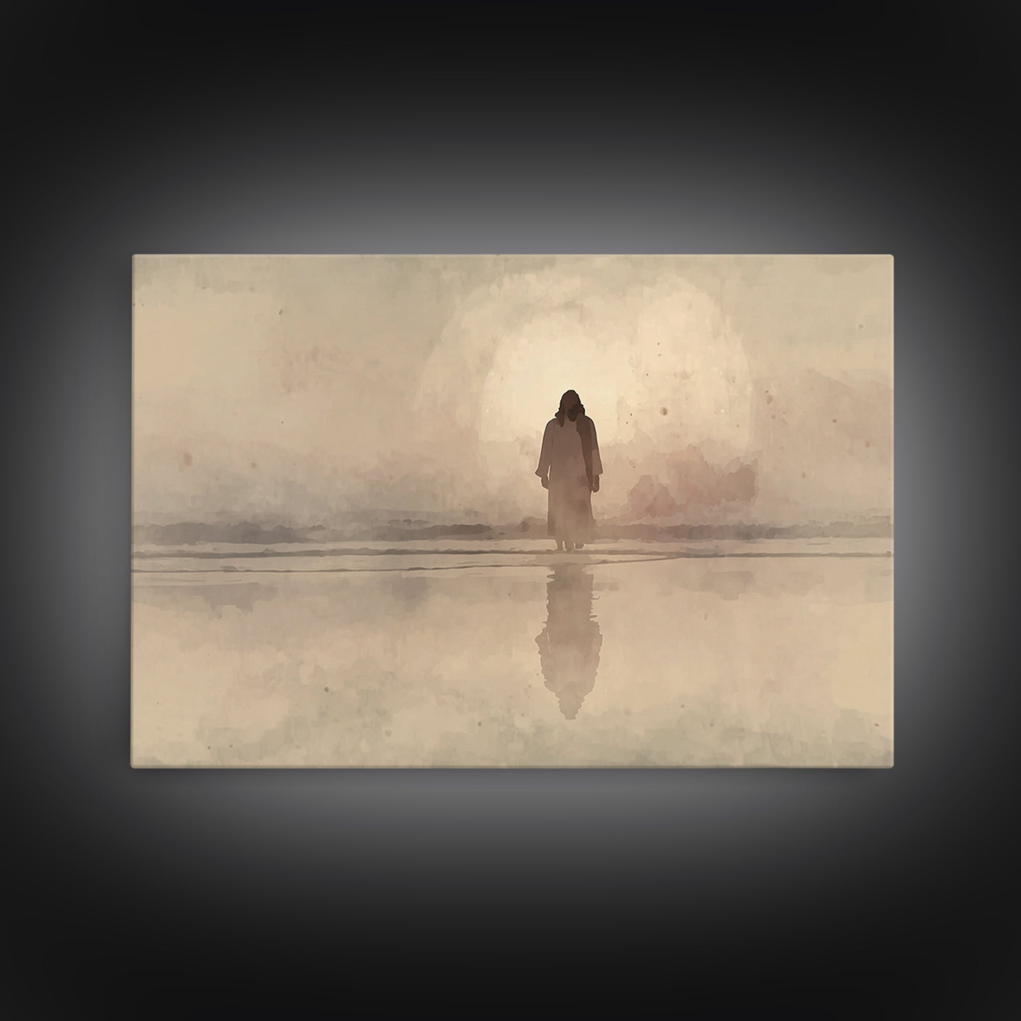 Morning Glory Walk – Framed Canvas Print – Jesus Painting – Christian Art Canvas – Christian Wall Art – Christian Gift – Abstract Christian