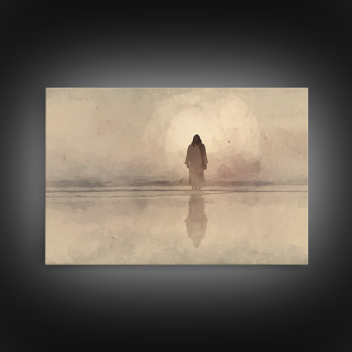 Morning Glory Walk – Framed Canvas Print – Jesus Painting – Christian Art Canvas – Christian Wall Art – Christian Gift – Abstract Christian