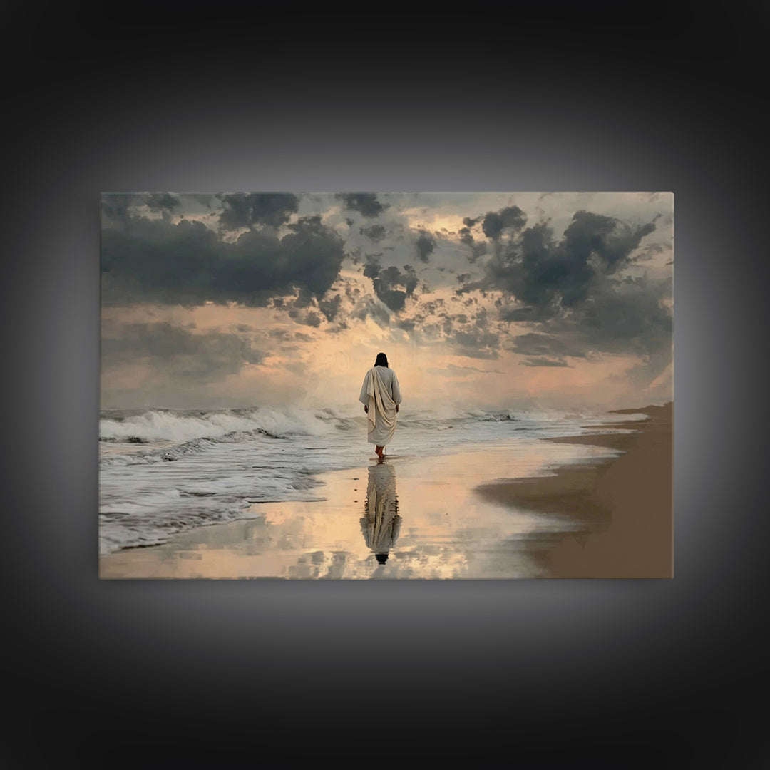 Dawn Of Refuge – Framed Canvas Print – Christian Wall Art – Jesus Painting – Christian Art Canvas – Modern Christian Art – Christian Gift I