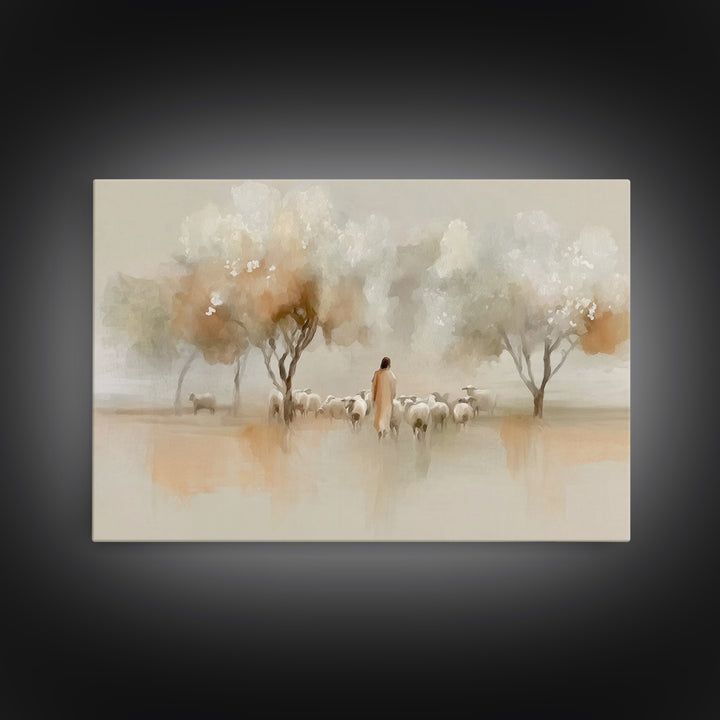 Orchard Of Peace | Framed Canvas Print | Jesus Painting | Christian Art Canvas | Christian Wall Art | Moody Christian Art | Christian Gift