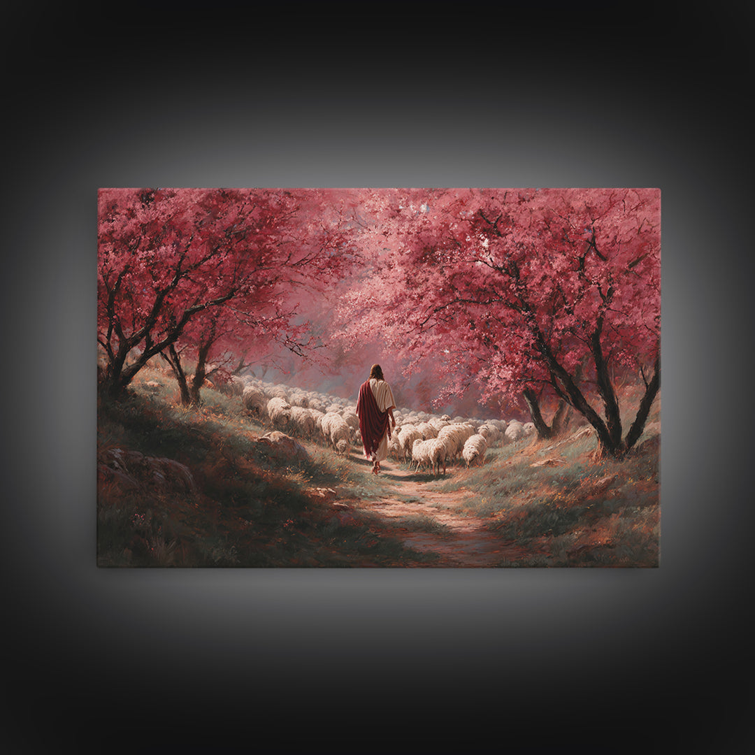 Grace Beneath Branches – Framed Canvas Print – Christian Art Painting – Christian Art Canvas – Jesus Painting – Christian Gift – Abstract C