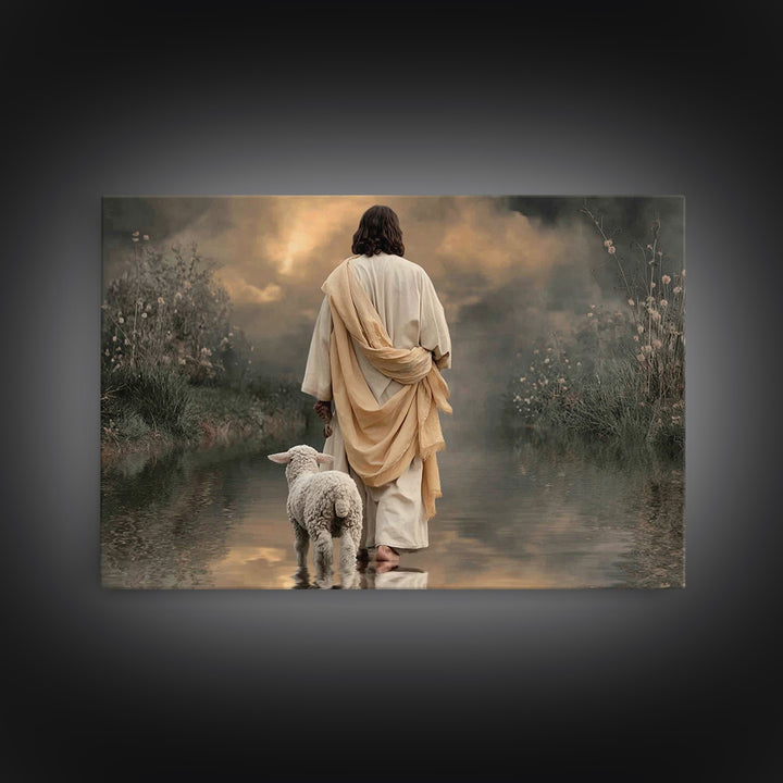 Silent Valley Path, Framed Canvas Print, Christian Art Canvas, Jesus Painting, Christian Wall Art, Unique Christian Art
