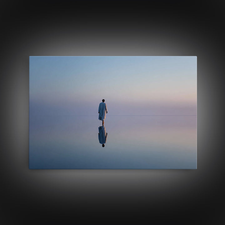 Still Waters Peace – Framed Canvas Print – Christian Art Canvas – Jesus Painting – Christian Wall Art – Minimalist Christian Art