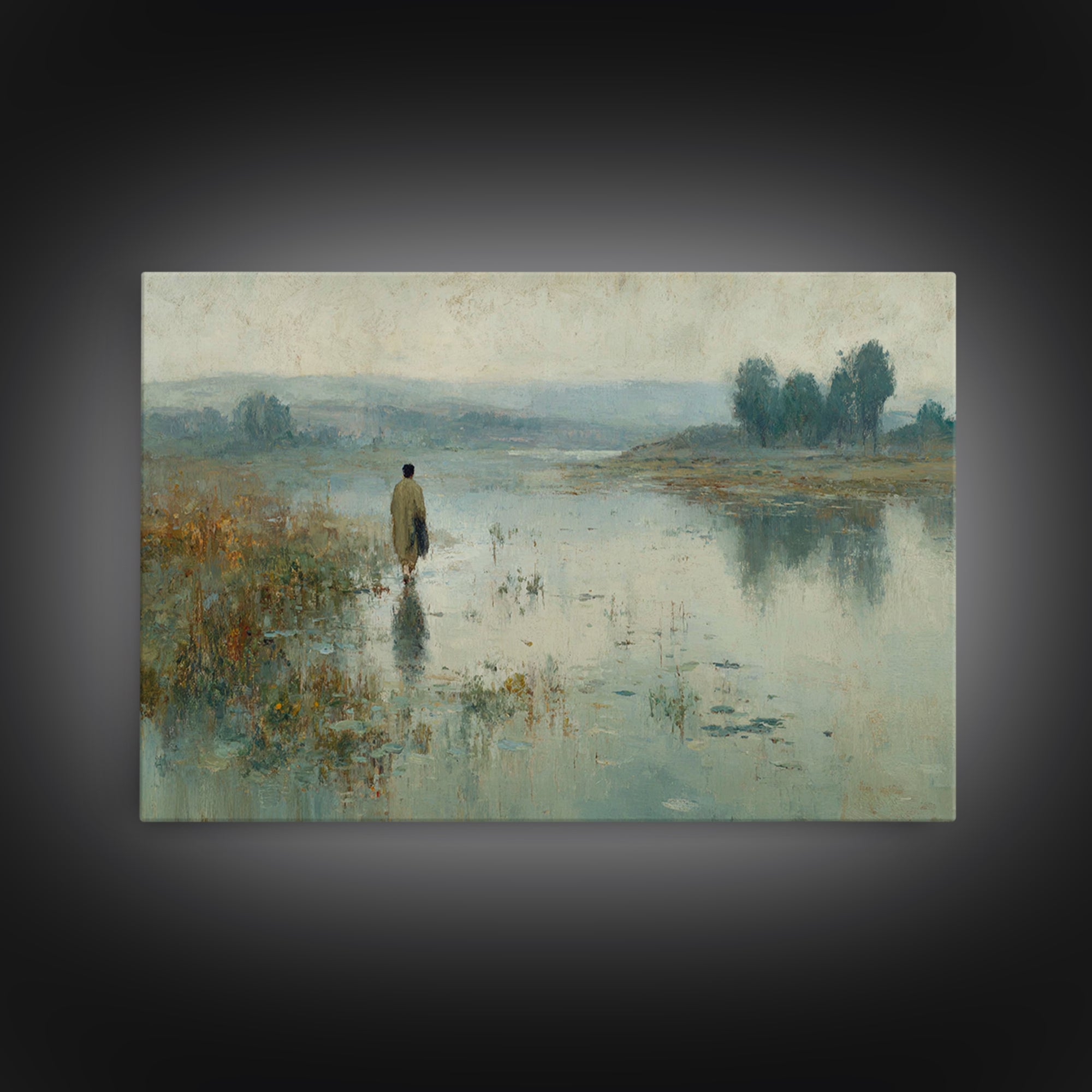 Heavenly Stillness | Framed Canvas Print | Jesus Painting | Christian Wall Art | Christian Art Canvas | White Christmas Art | Christian Chr