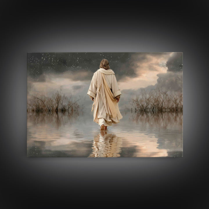 Light Of Salvation | Framed Canvas Print | Jesus Painting | Christian Art Canvas | Christian Wall Art | Modern Christian Art | Christmas Ar