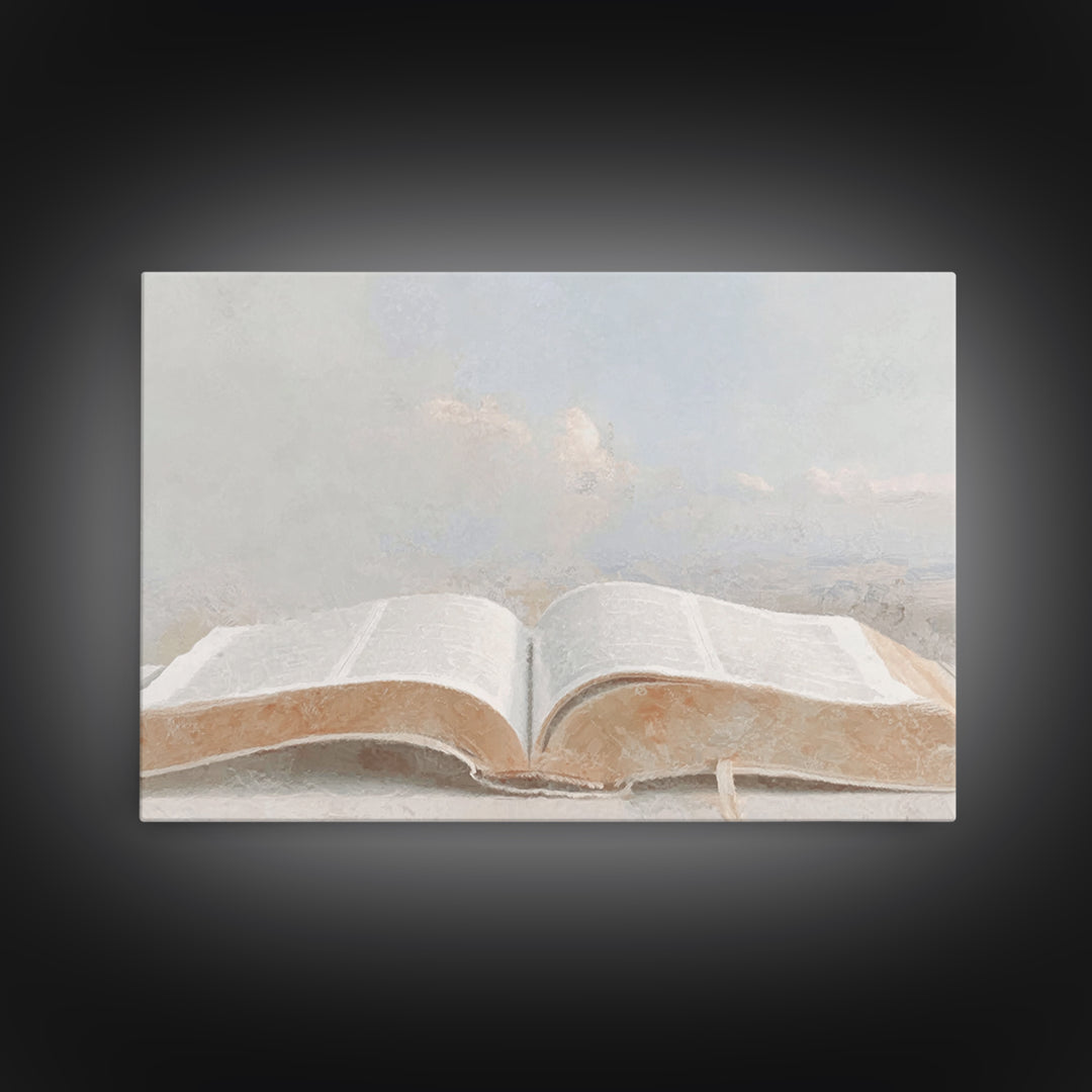 Heavenly Scripture – Framed Canvas Print – Christian Art Canvas – Christian Wall Art – Christian Painting – Christian Art Print – Christian