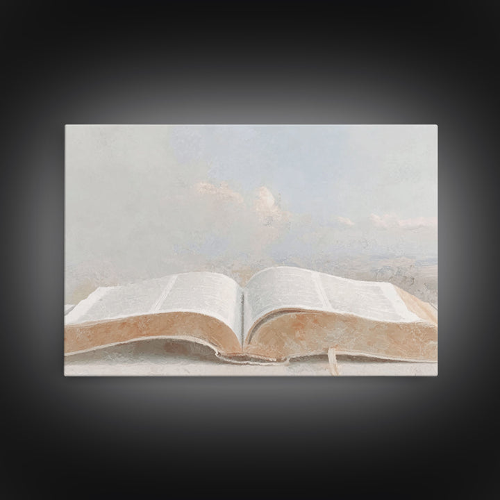 Heavenly Scripture – Framed Canvas Print – Christian Art Canvas – Christian Wall Art – Christian Painting – Christian Art Print – Christian
