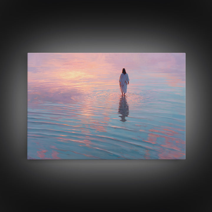 Waves Of Glory – Framed Canvas Print – Jesus Painting – Christian Art Canvas – Christian Wall Art – Modern Christian Art – Christian Decora