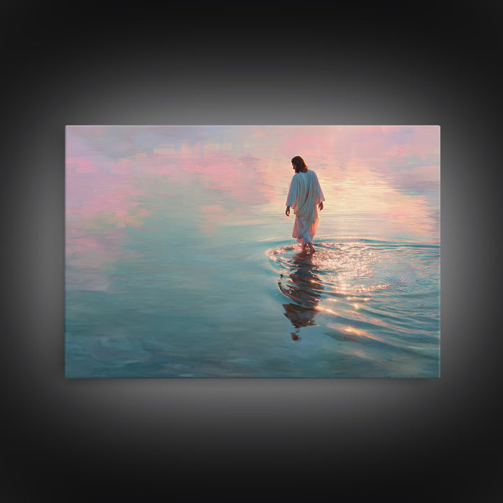 Radiant Path of Peace – Framed Canvas Print – Jesus Painting – Christian Wall Art – Christian Art Canvas – Modern Christian Art – Christian