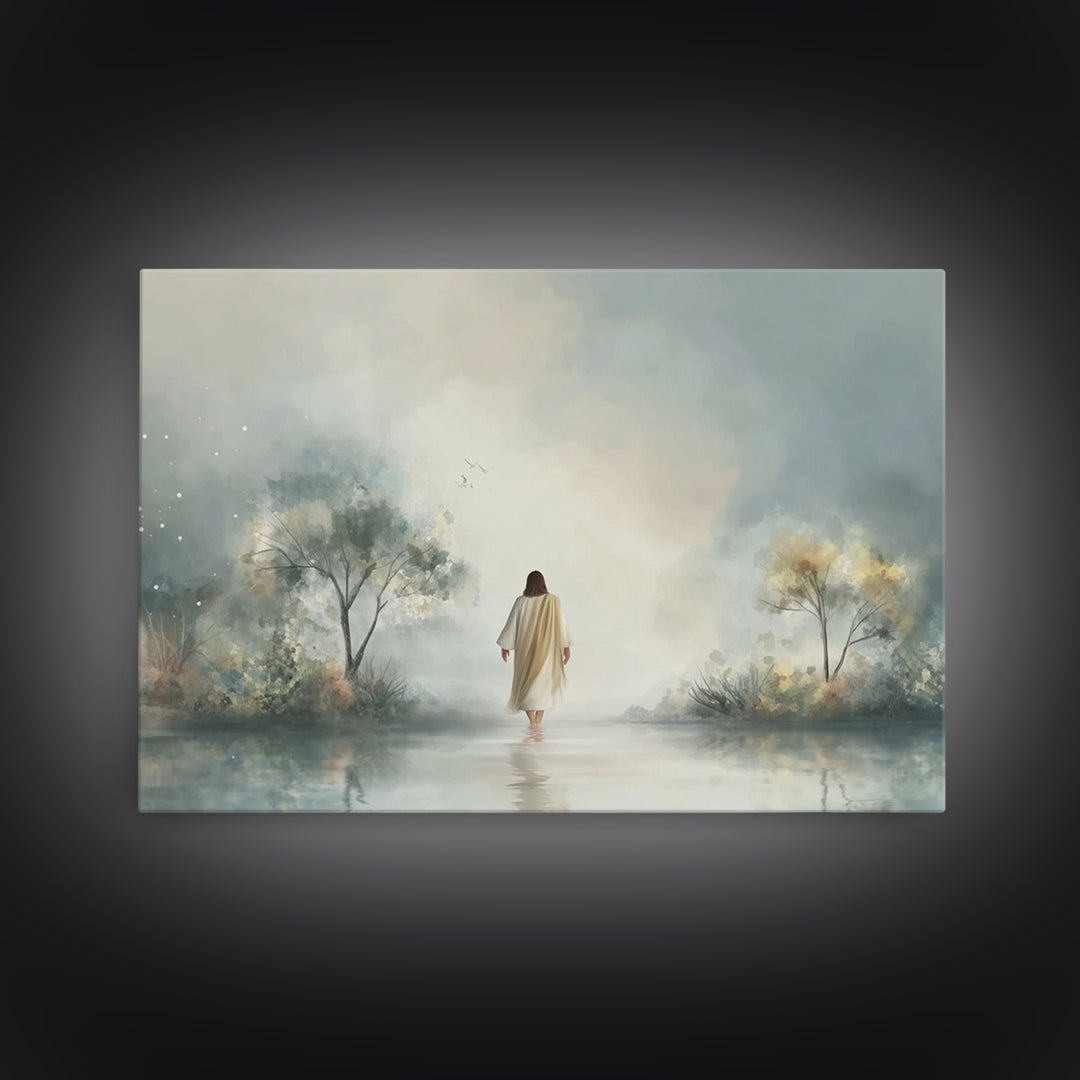 Garden of Grace, Framed Canvas Print, Christian Art Canvas, Jesus Painting, Subtle Christian Art, Christian Wall Art, Christian Art Gift