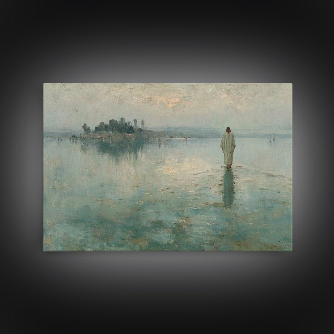 Shepherd’s Meadow – Framed Canvas Print – Christian Art Canvas – Jesus Painting – Christian Wall Art – Vintage Christian Painting – Christi