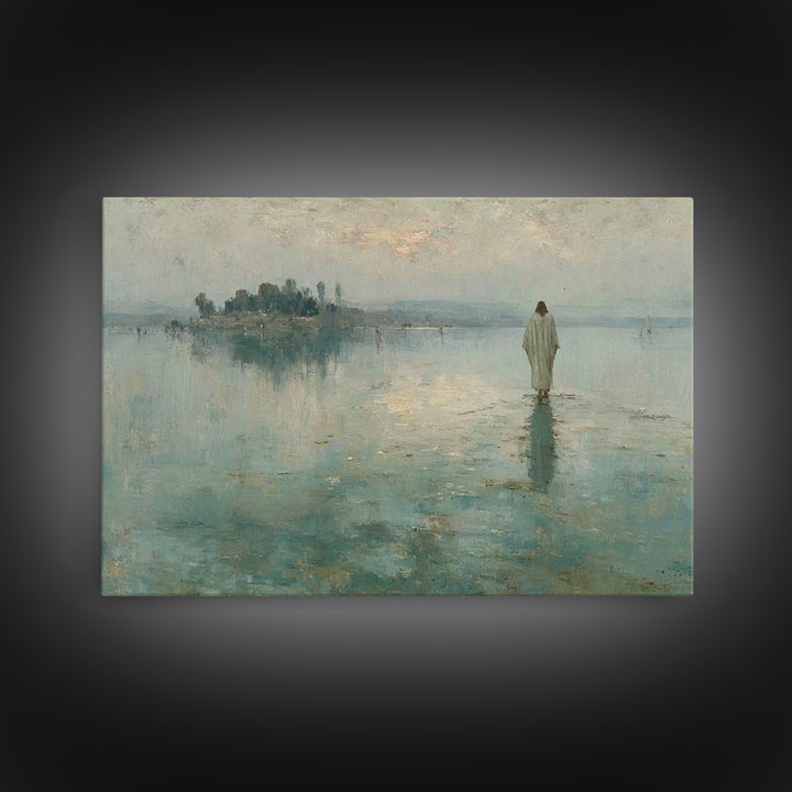 Shepherd’s Meadow – Framed Canvas Print – Christian Art Canvas – Jesus Painting – Christian Wall Art – Vintage Christian Painting – Christi