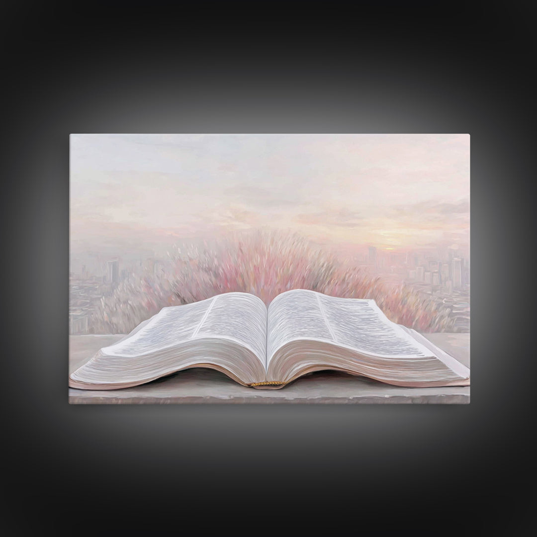 Sunrise Scripture – Framed Canvas Print – Christian Wall Art – Christian Art Canvas – Christian Painting – Christian Art Print – Subtle Chr