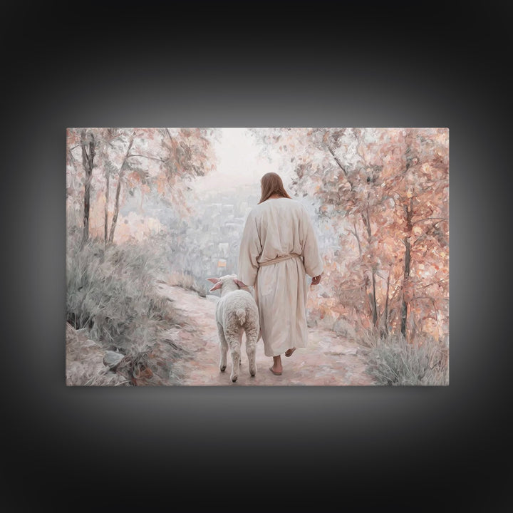 Autumn Grace | Framed Canvas Print | Christian Art Canvas | Jesus Painting | Christian Wall Art | Unique Christian Art | Christian Christma