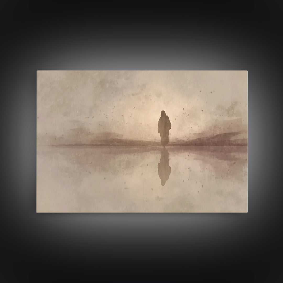 Sacred Silence, Framed Canvas Print, Christian Art Canvas, Jesus Painting, Moody Christian Art, Christian Paintings, Christian Christmas De