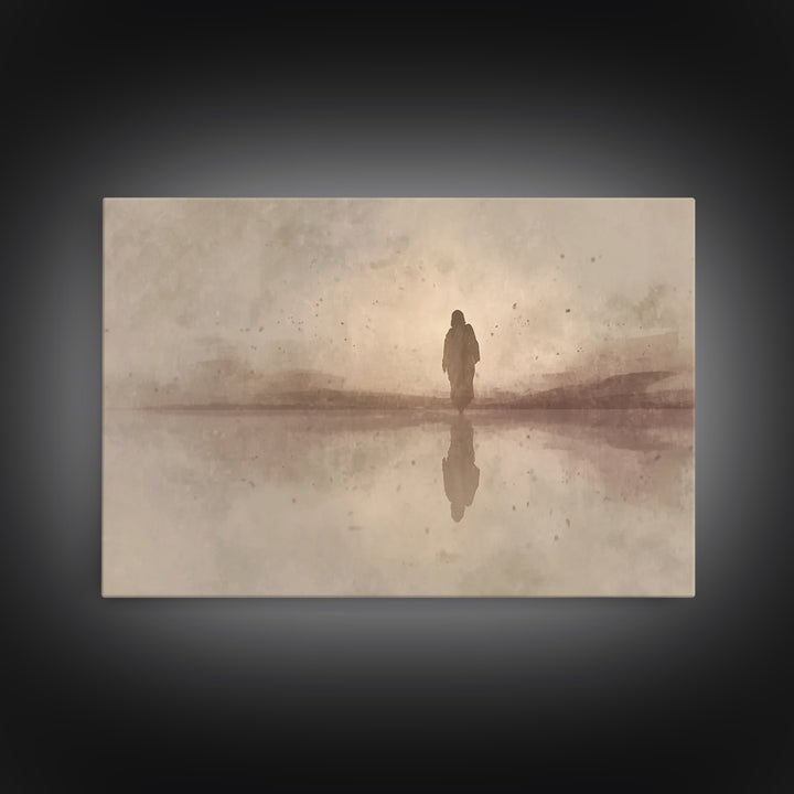Sacred Silence, Framed Canvas Print, Christian Art Canvas, Jesus Painting, Moody Christian Art, Christian Paintings, Christian Christmas De
