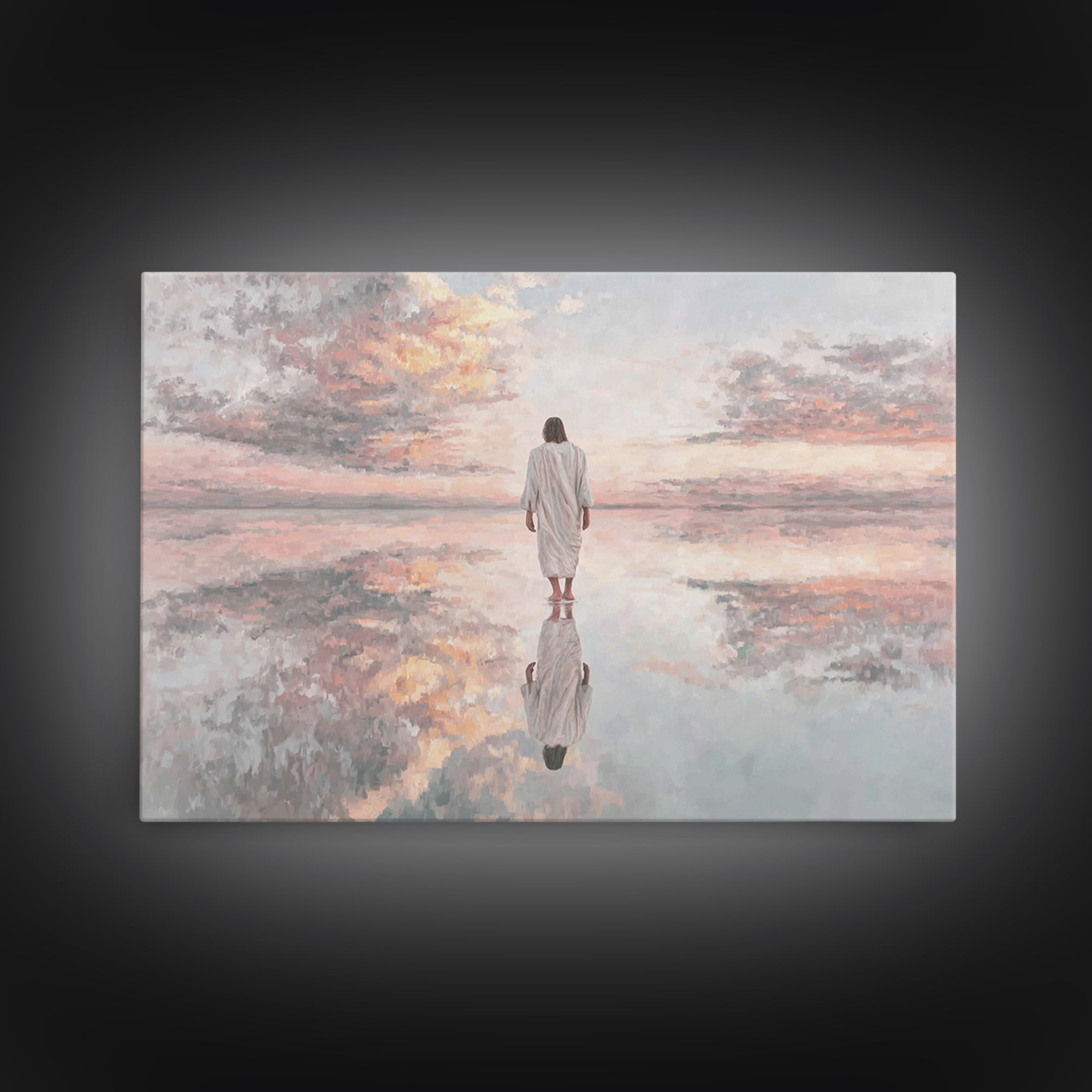 Heaven’s Reflection – Framed Canvas Print – Christian Art Canvas – Jesus Art Print – Christian Wall Art – Modern Christian Art – Christmas