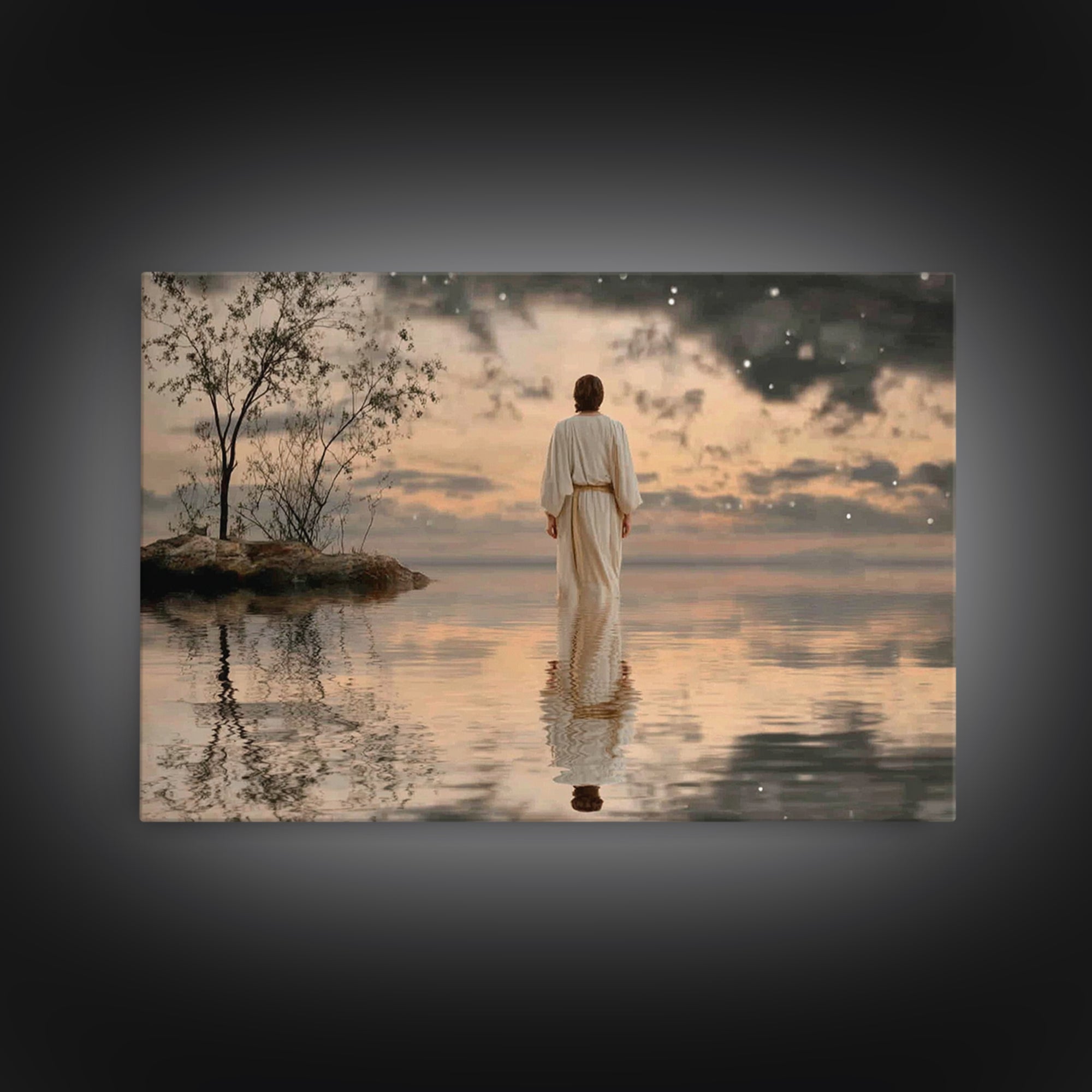 Eternal Calm | Framed Canvas Print | Christian Art Canvas | Jesus Painting | Christian Wall Art | Large Christian Painting | Christian Deco