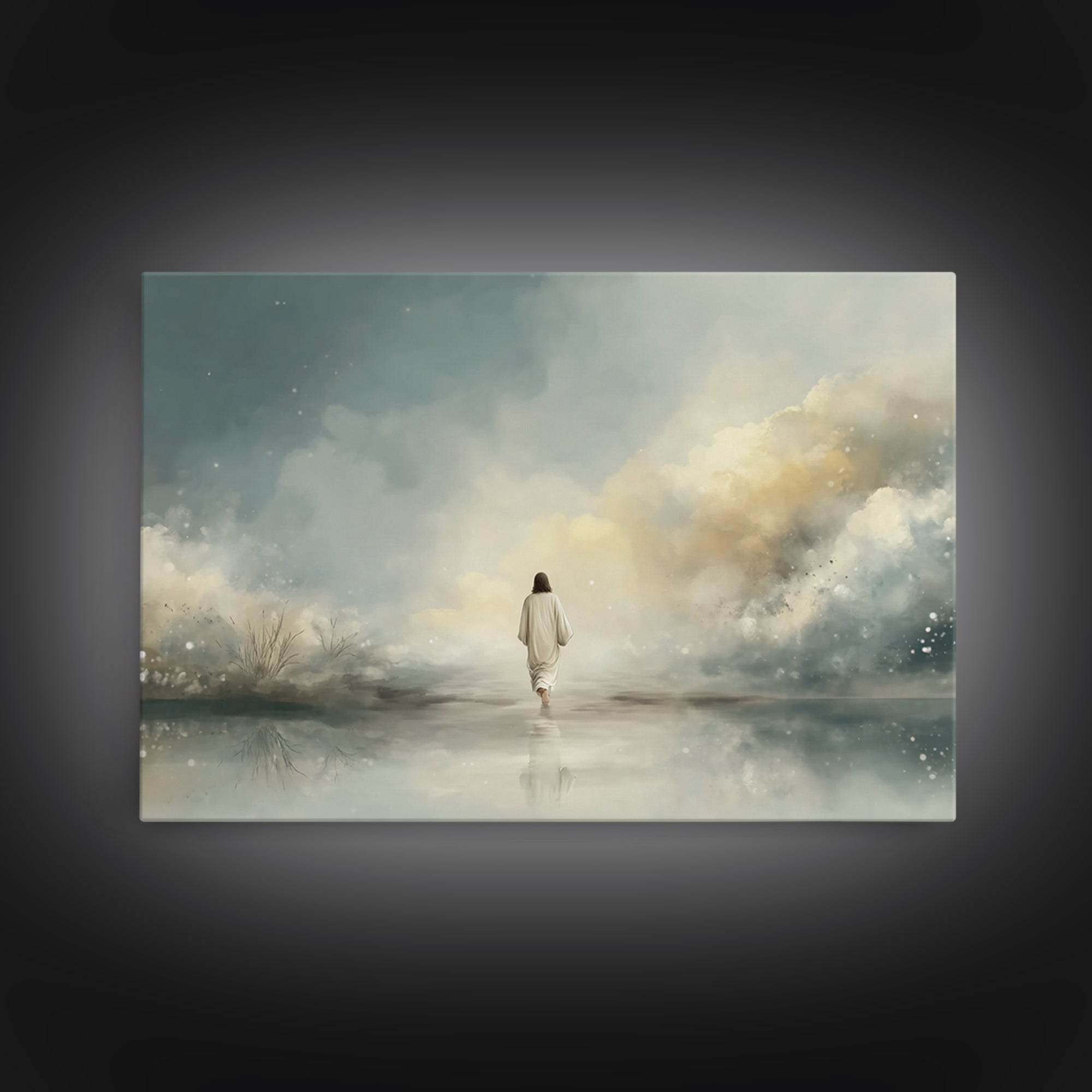 Twilight Grace, Framed Canvas Print, Christian Art Canvas, Jesus Painting, Christian Wall Art, Modern Christian Painting, Christian Gift Id
