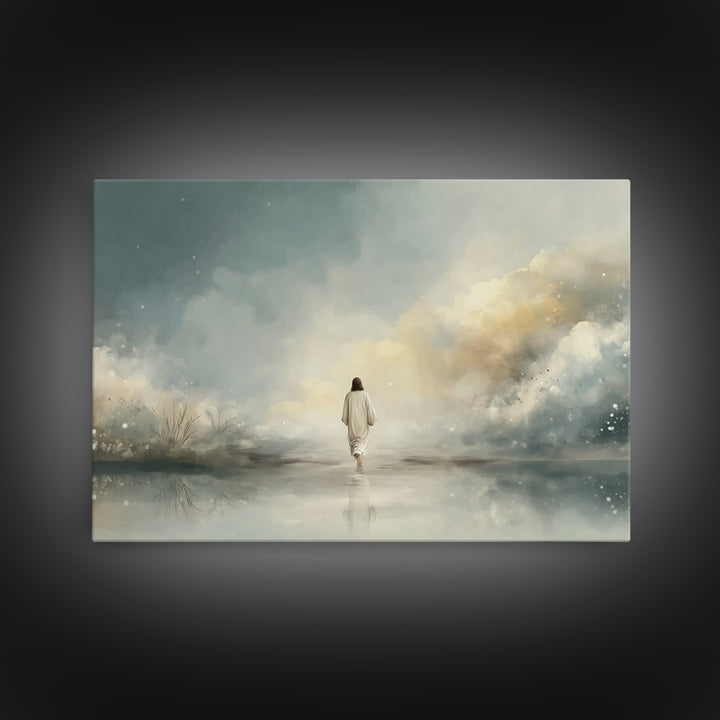 Twilight Grace, Framed Canvas Print, Christian Art Canvas, Jesus Painting, Christian Wall Art, Modern Christian Painting, Christian Gift Id
