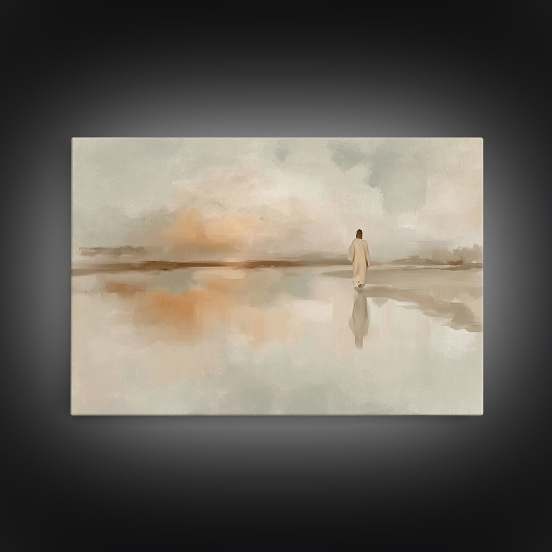 Dawn Of Mercy, Framed Canvas Print, Christian Art Print, Minimalist Christian Art, Jesus Painting, Subtle Christian Art, Christian Wall Art