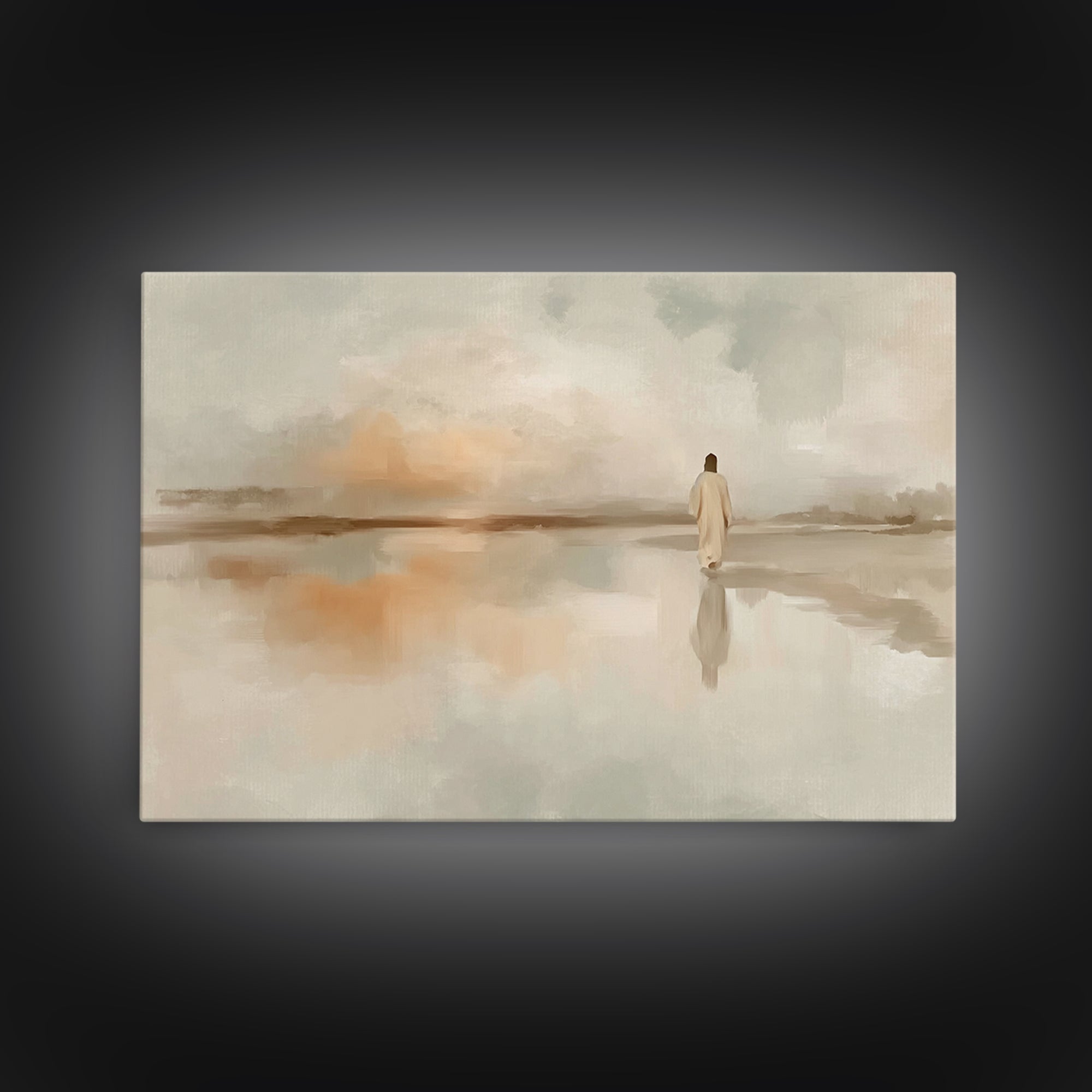 Dawn Of Mercy, Framed Canvas Print, Christian Art Print, Minimalist Christian Art, Jesus Painting, Subtle Christian Art, Christian Wall Art
