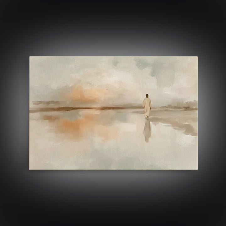 Dawn Of Mercy, Framed Canvas Print, Christian Art Print, Minimalist Christian Art, Jesus Painting, Subtle Christian Art, Christian Wall Art
