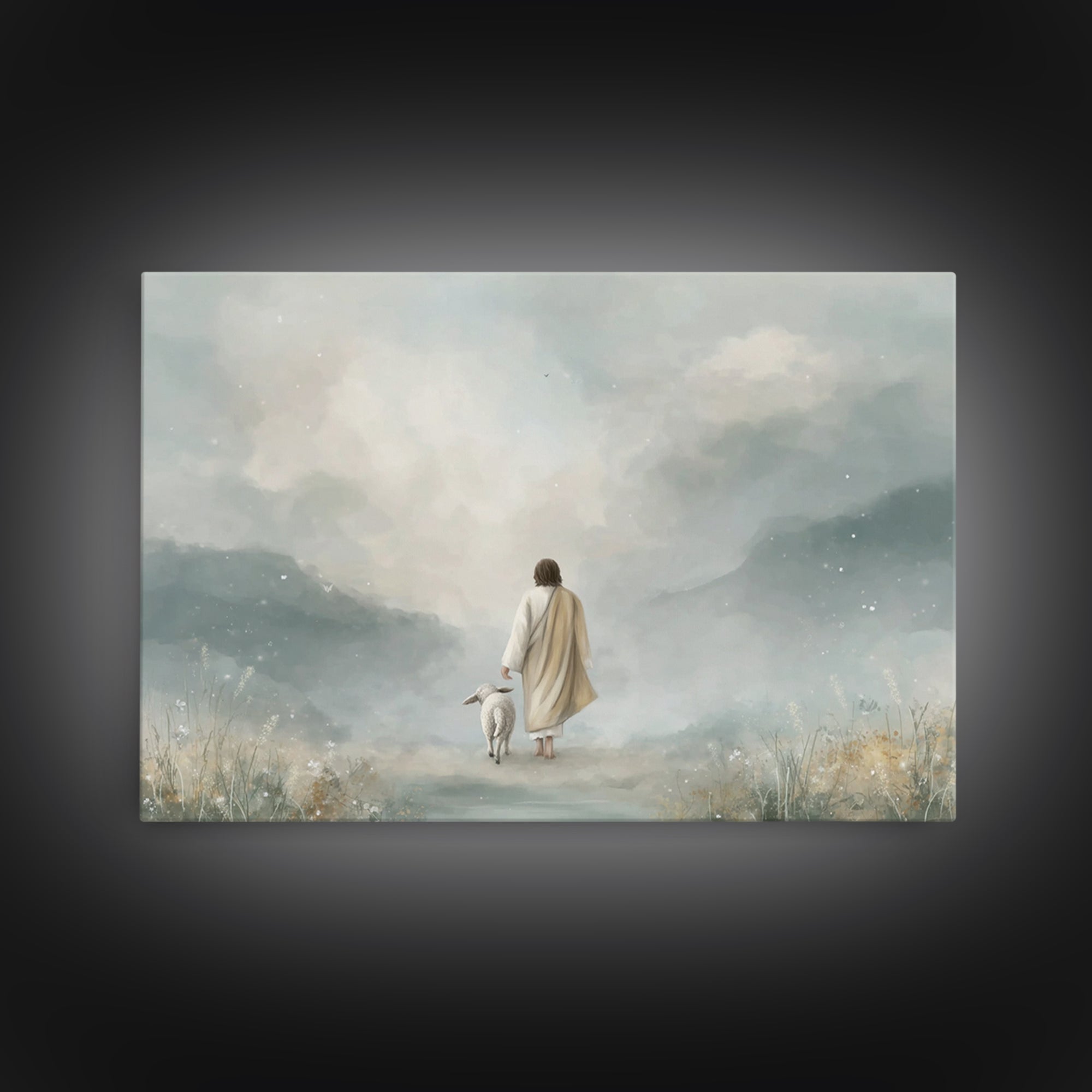 Mountain Haven Grace – Framed Canvas Print – Christian Art Canvas – Jesus Painting – Subtle Christian Art – Christian Wall Art – Christmas