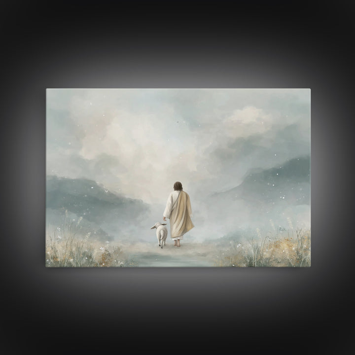 Mountain Haven Grace – Framed Canvas Print – Christian Art Canvas – Jesus Painting – Subtle Christian Art – Christian Wall Art – Christmas