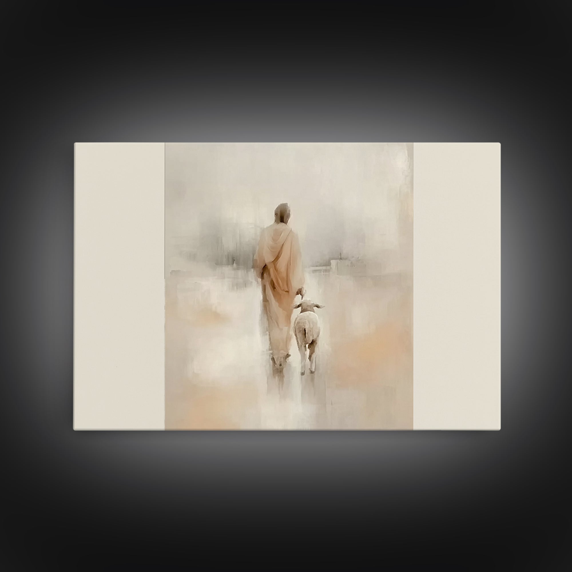 Path Of Mercy | Framed Canvas Print | Christian Art Canvas | Jesus Painting | Minimalist Christian Art | Christian Wall Art | Modern Christ