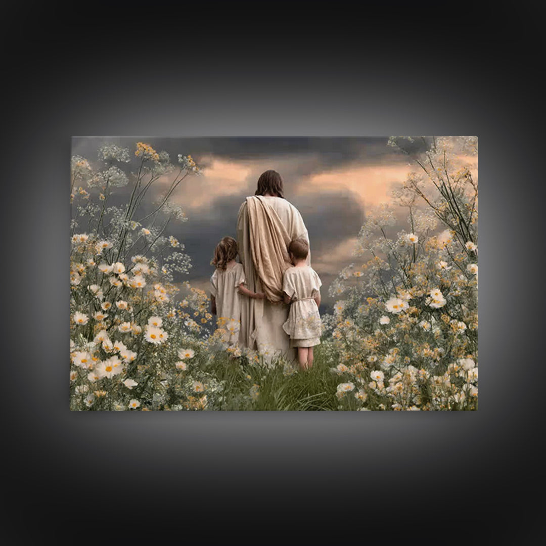Garden Of Hope, Framed Canvas Print, Christian Art Canvas, Jesus Painting, Christian Wall Art, Christian Art Print, Christian Decorations,