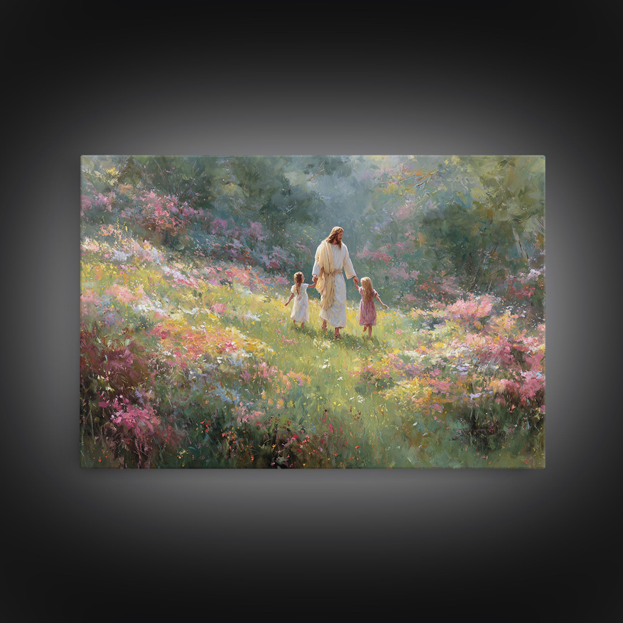 Blossoms Of Joy – Framed Canvas Print – Jesus Painting – Christian Art Canvas – Christian Wall Art – Large Christian Art – Christian Art Wo